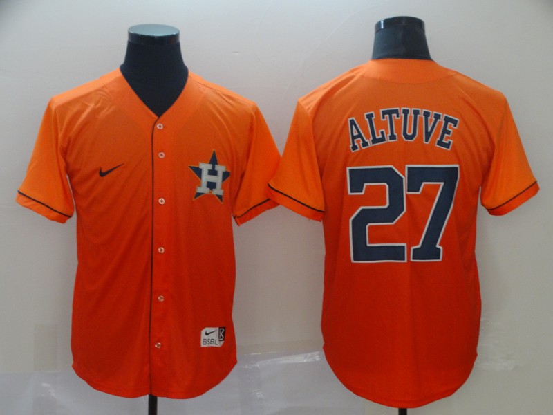 MLB Houston Astros #27 Altuve Orange Drift Fashion Jersey