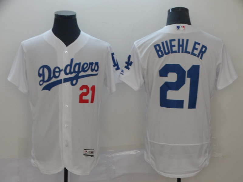 MLB Los Angeles Dodgers #21 Buehler White Elite Jersey