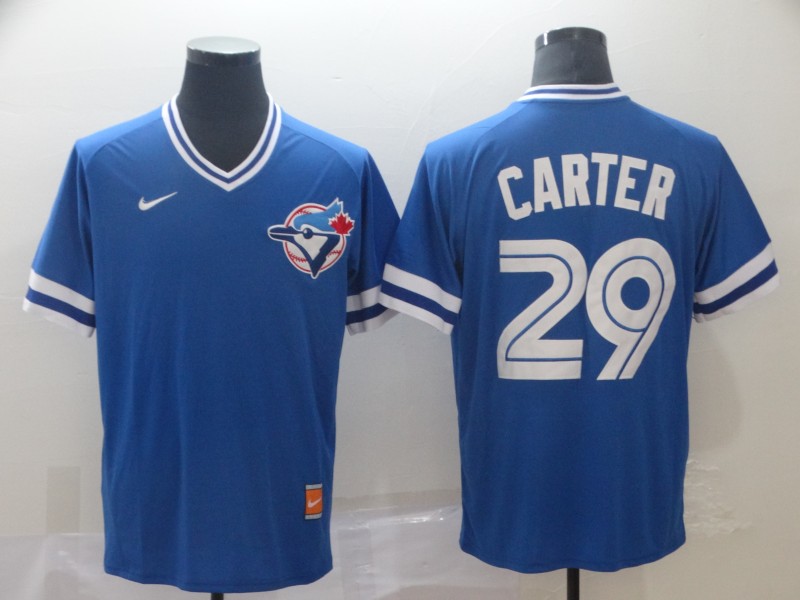 Mens Nike Toronto Blue Jays #29 Carter Cooperstown Collection Legend V-Neck Jersey  