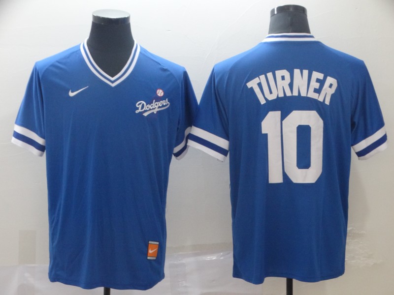 Nike Los Angeles Dodgers #10 Turner Cooperstown Collection Legend V-Neck Jersey