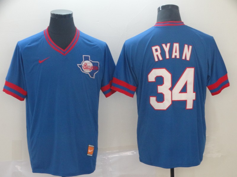 Nike Texas Rangers #34 Ryan Cooperstown Collection Legend V-Neck Jersey
