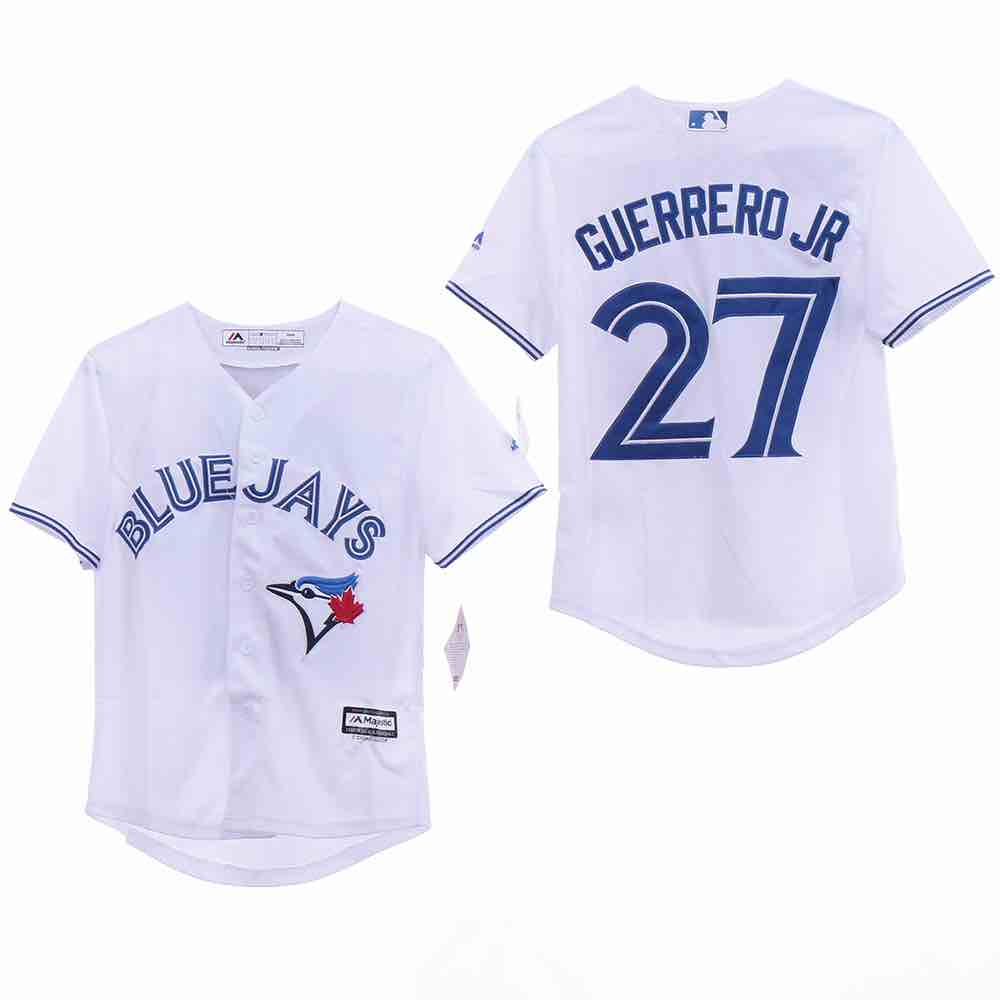 Kids MLB Toronto Blue Jays #27 Guerrero JR White Jersey