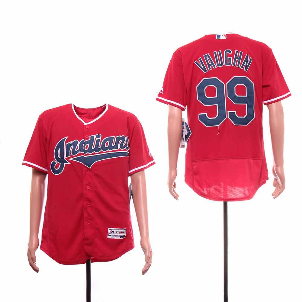 MLB Cleveland Indians #99 Vaughn Red Elite Jersey