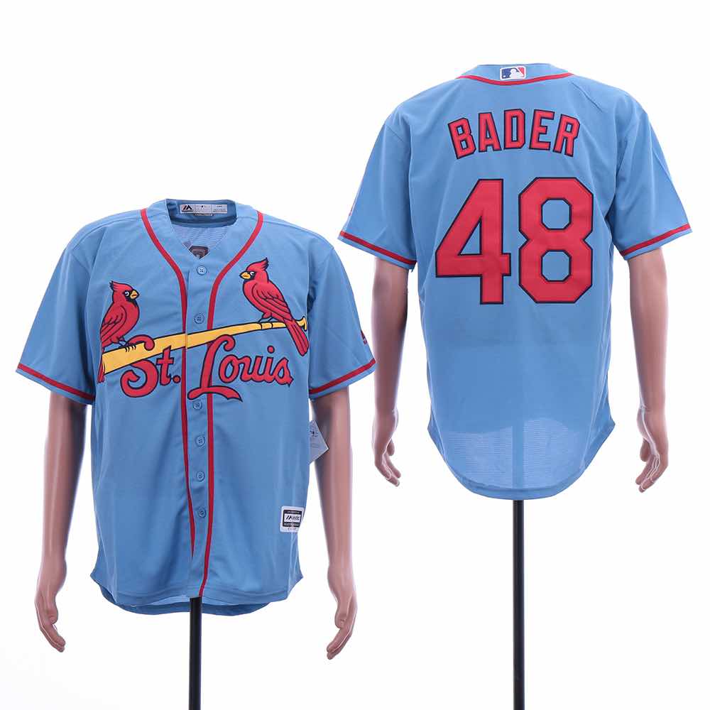 MLB St. Louis Cardinals #48 Bader Blue Game Jersey