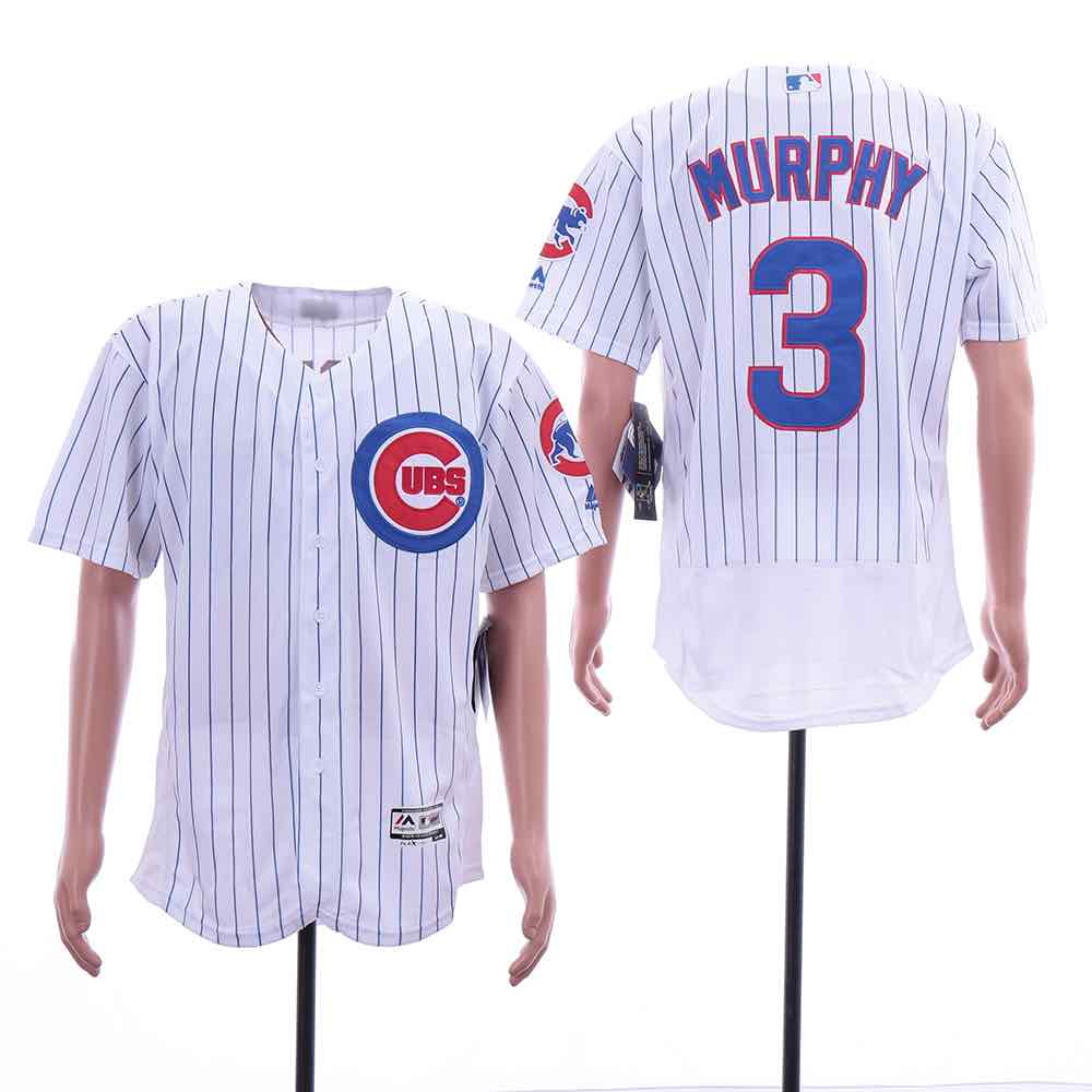 MLB Chicago Cubs #3 Murphy White Elite Jersey