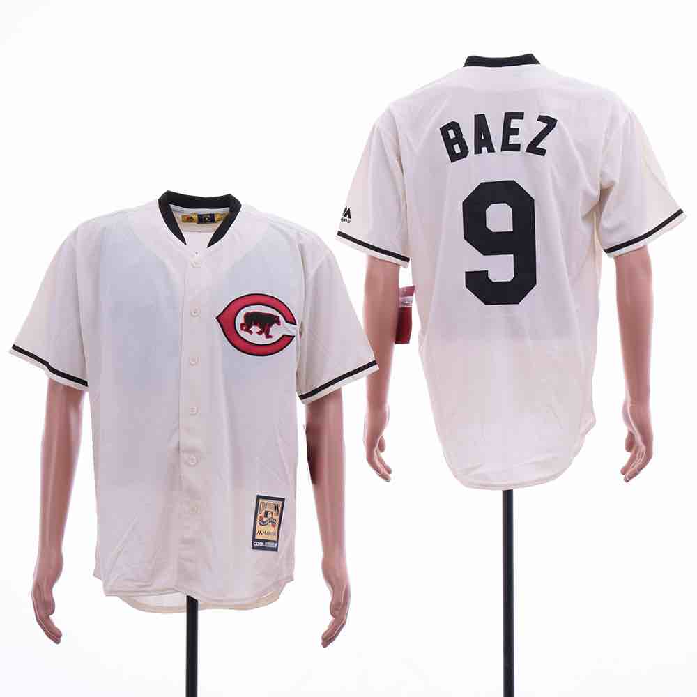 MLB Chicago Cubs #9 Cream Throwback Jersey