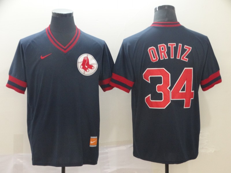 Nike Boston Red Sox #34 Ortiz Cooperstown Collection Legend V-Neck Jersey