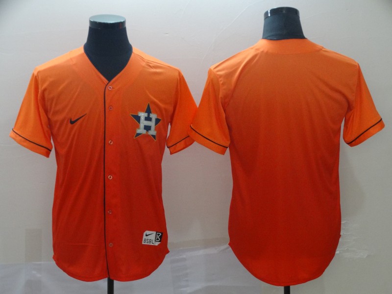 MLB Houston Astros Blank Orange Drift Fashion Jersey