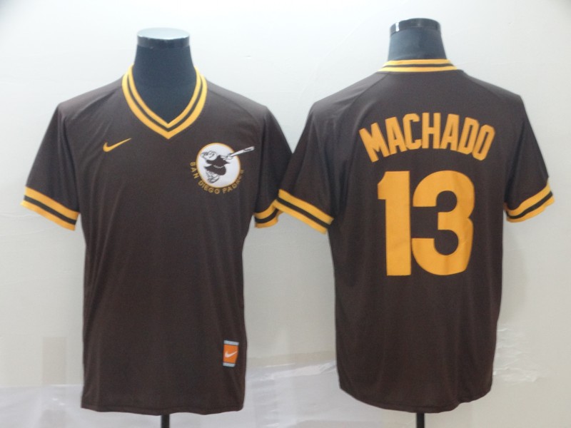 Nike San Diego Padres #13 Machado Cooperstown Collection Legend V-Neck Jersey 