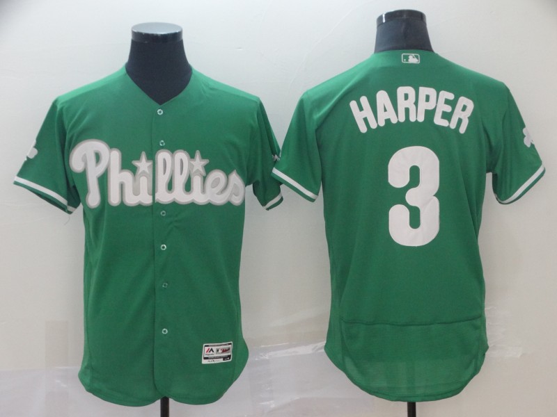 MLB Philadelphia Phillies #3 Harper Green Elite Jersey