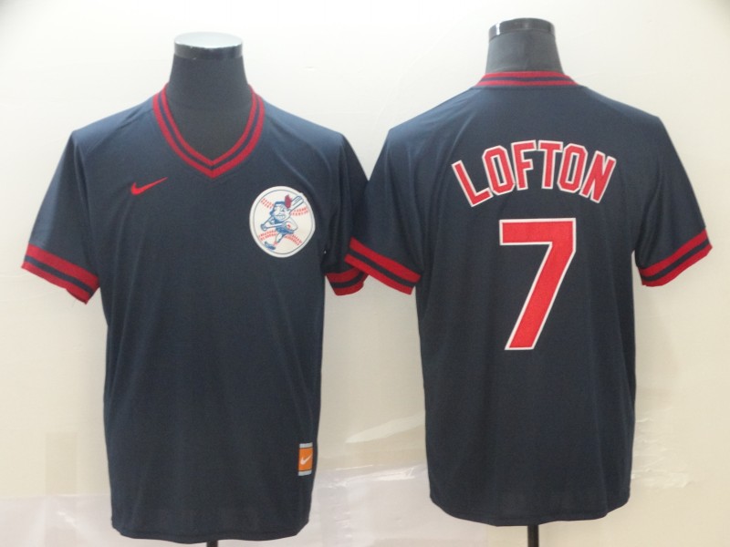 MLB Cleveland Indians #7 Lofton Cooperstown Collection Legend V-Neck Jersey