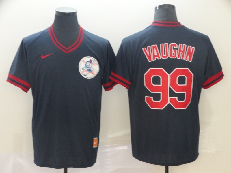 MLB Cleveland Indians #99 Vaughn Cooperstown Collection Legend V-Neck Jersey