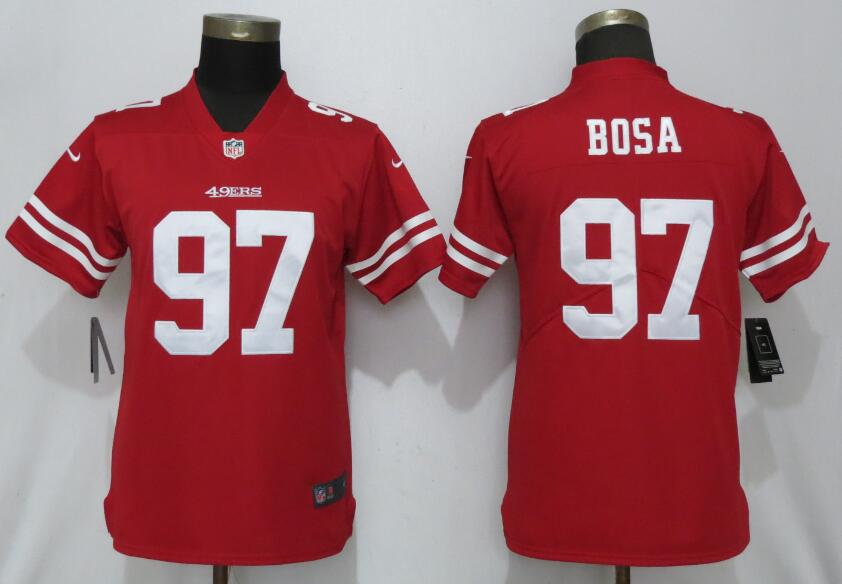 Women Nike San Francisco 49ers #97 Bosa Red Vapor Jersey