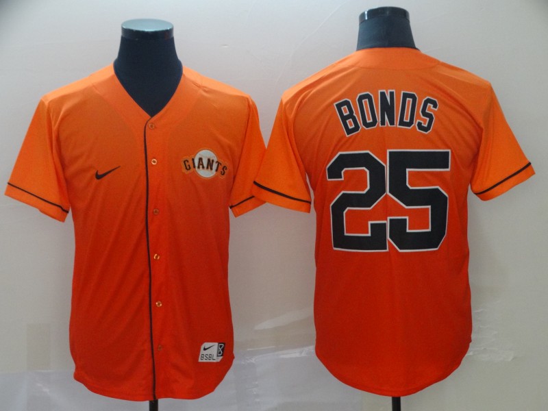 MLB San Francisco Giants #25 Bonds Orange Drift Fashion Jersey