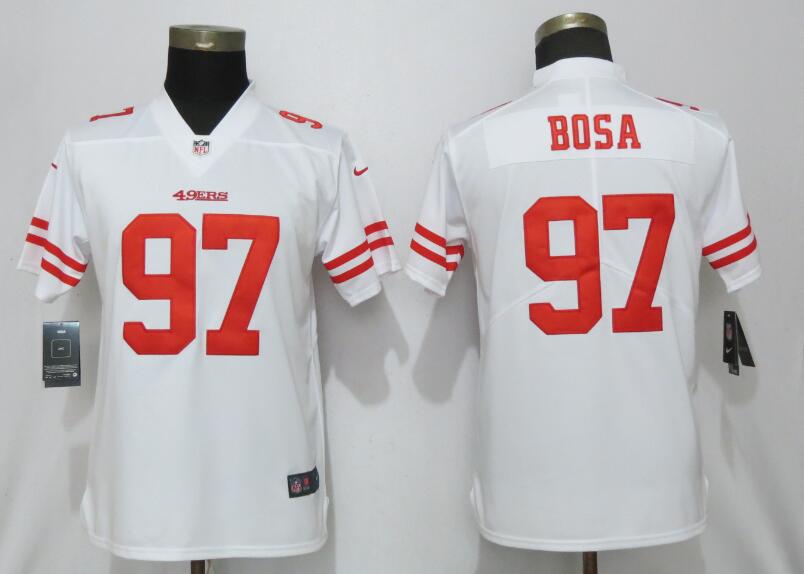Women Nike San Francisco 49ers #97 Bosa White Vapor Jersey