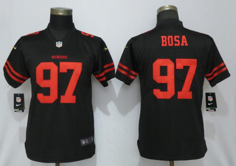 Women Nike San Francisco 49ers #97 Bosa Black Vapor Jersey