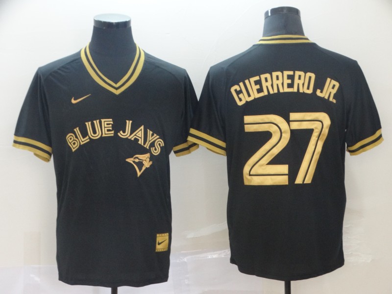 MLB Toronto Blue Jays #27 Guerrero JR. Black Gold Pullover Jersey