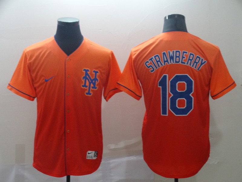 MLB New York Mets #18 Strawberry Drift Fashion Jersey