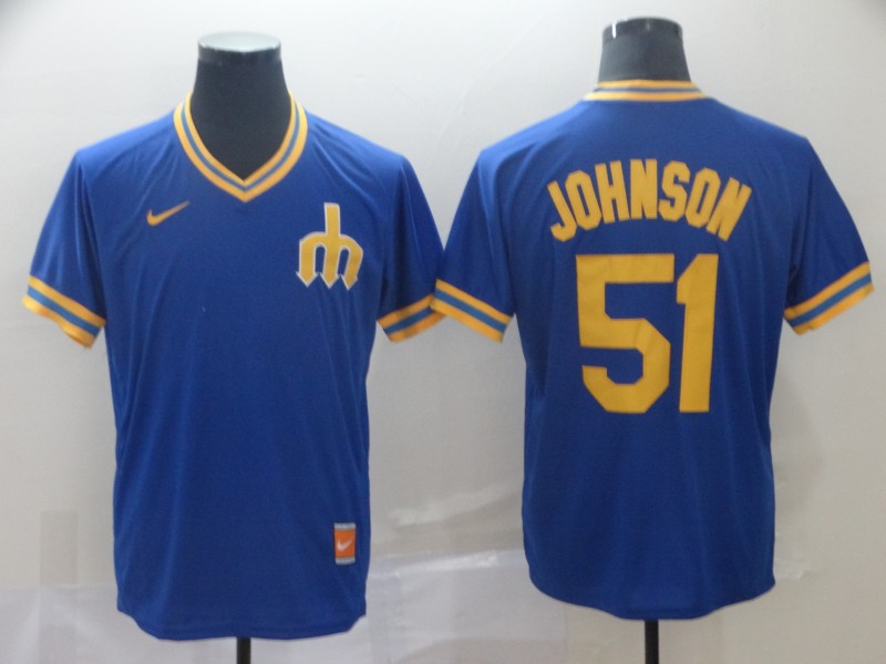 MLB Seattle Mariners #51 Johnson Cooperstown Collection Legend V-Neck Jersey