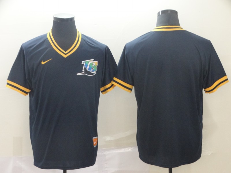 MLB Tampa Bay Rays Blank Black Gold Pullover Jersey