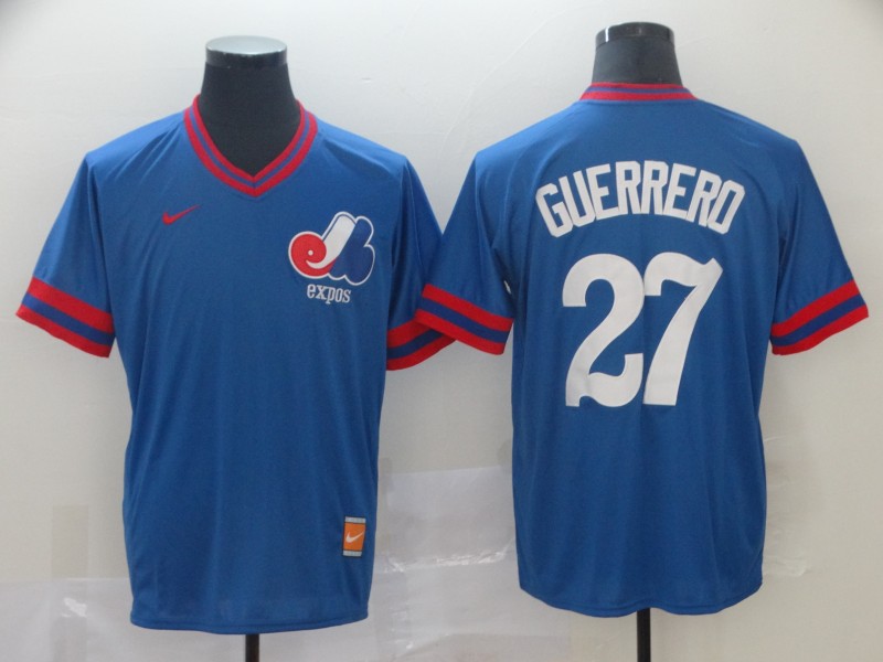 Mens Nike Montreal Expos #27 Guerrerd Cooperstown Collection Legend V-Neck Jersey