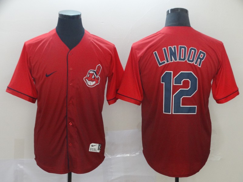 MLB Cleveland Indians #12 Lindor Drift Fashion Jersey