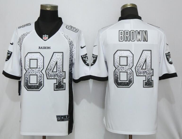 Nike Oakland Raiders #84 Brown Vapor Drift Fashion White Elite Jersey