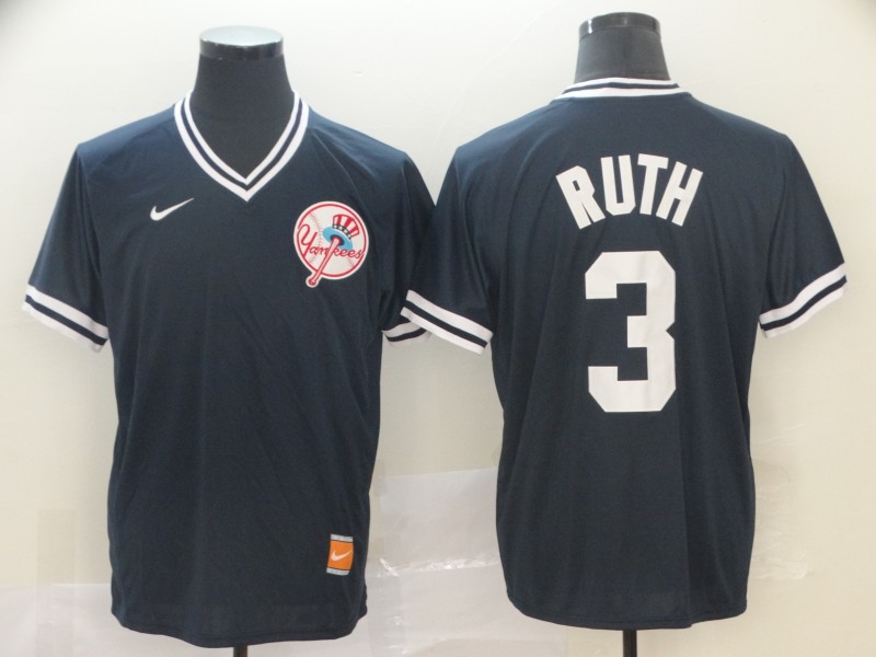 Mens Nike New York Yankees #3 Ruth Cooperstown Collection Legend V-Neck Jersey