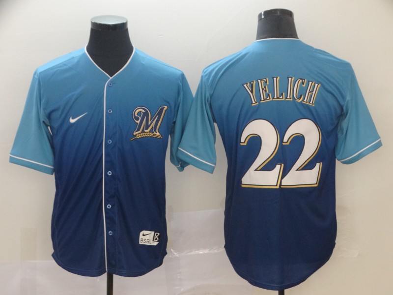 MLB Milwaukee Brewers #22 Yelich Drift Fashion Jersey
