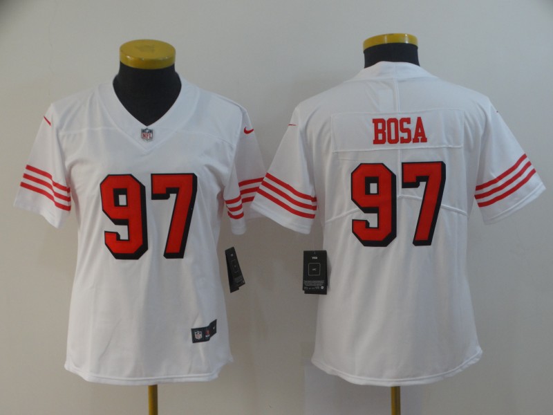 Women Nike San Francisco 49ers #97 Bosa White Vapor Jersey