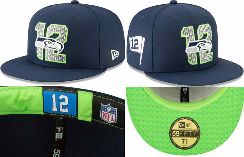NFL Seattle Seahawks #12 Blue Fitted Hats--60