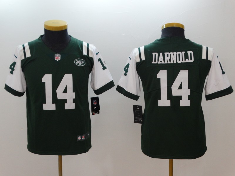 Kids NFL New York Jets #14 Darnold Vapor Limited Green Jersey
