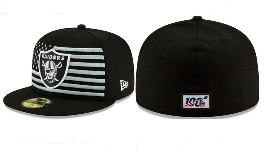 NFL Oakland Raiders Black Fitted Hats--60