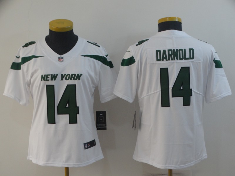 Womens NFL New York Mets #14 Darnold White Vapor Limited Jersey