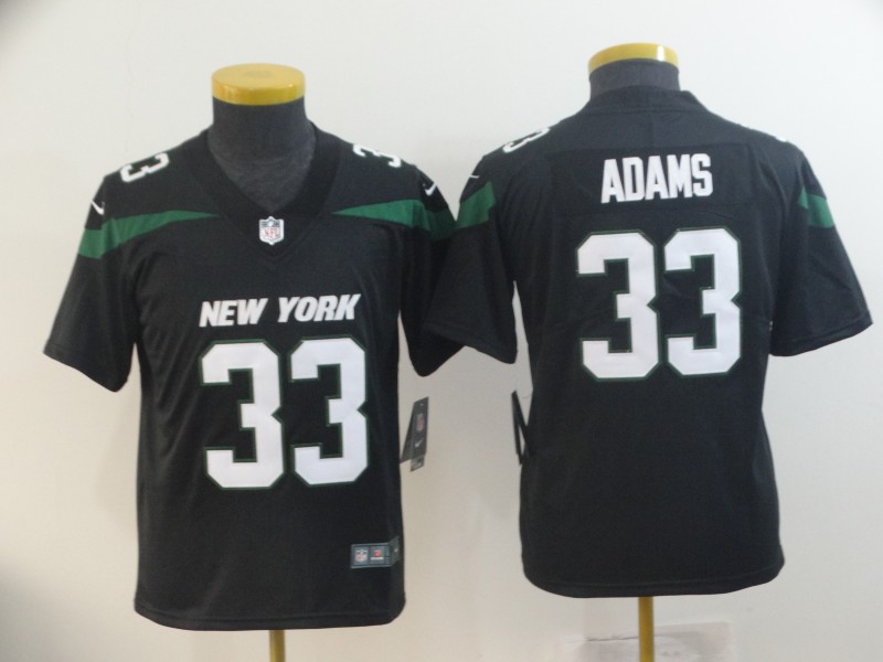 Kids NFL New York Jets #33 Adams Black Vapor Limited Jersey