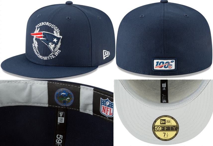 NFL New England Patriots Blue Fitted Hats--60