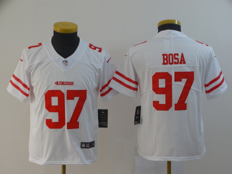 Kids NFL San Francisco 49ers #97 Bosa Vapor Limited White Jersey