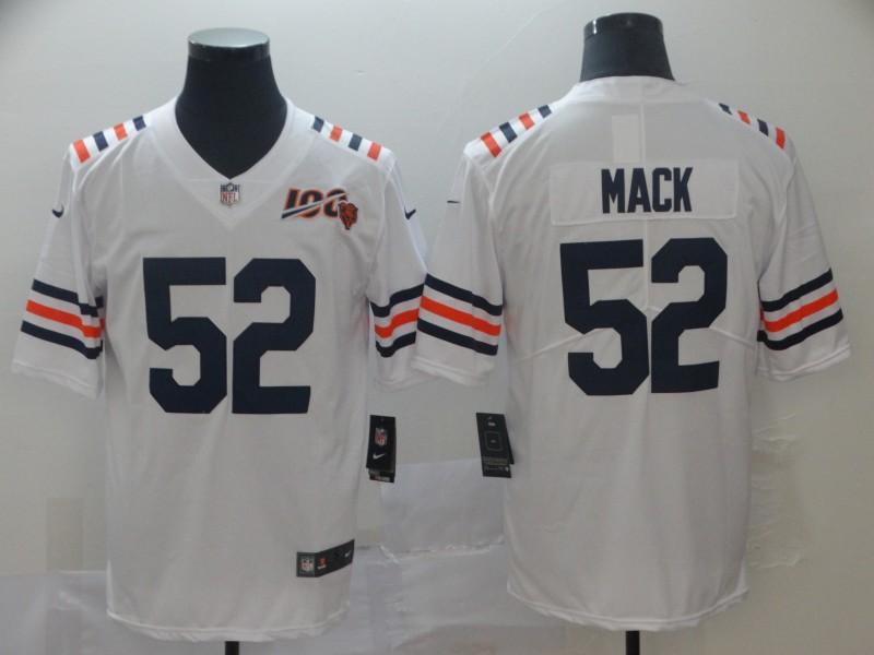 NFL Chicago Bears #52 Mack White Vapor Limited 100th Anniversary Jersey