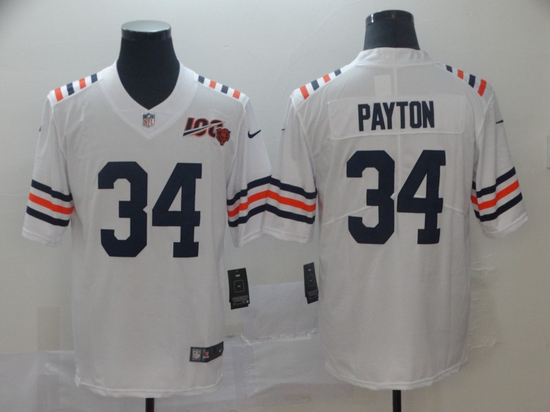 NFL Chicago Bears #34 Payton White Vapor Limited 100th Anniversary Jersey