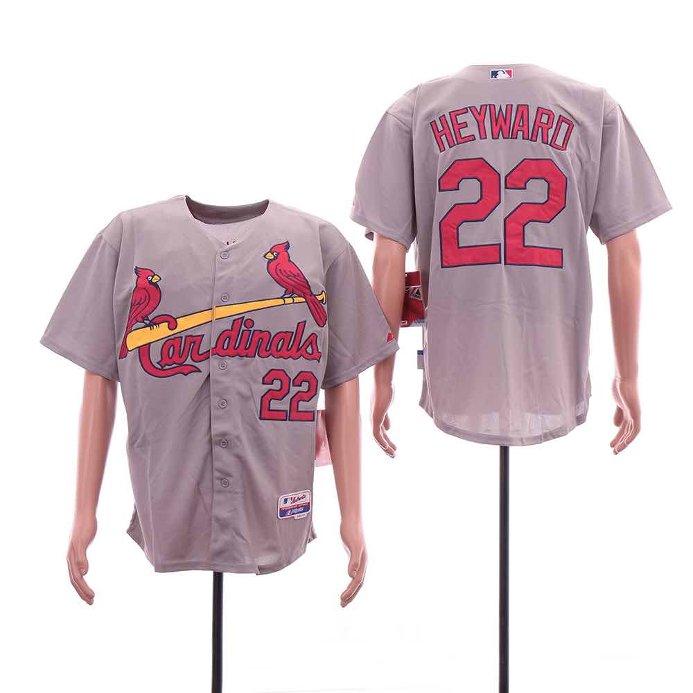MLB St. Louis Cardinals #22 Heyward Grey Game Jersey