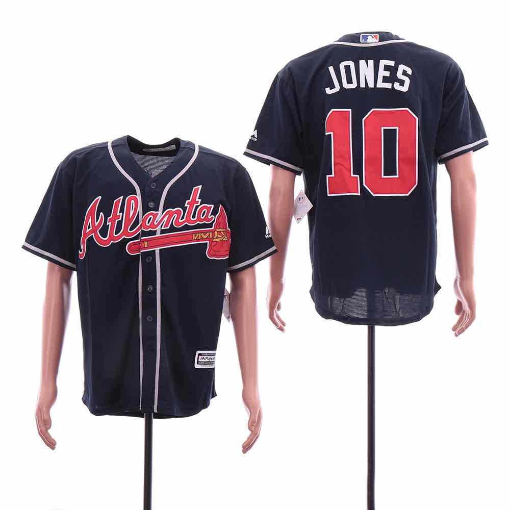 MLB Jerseys Atlanta Braves #10 Jones Blue Game Jersey
