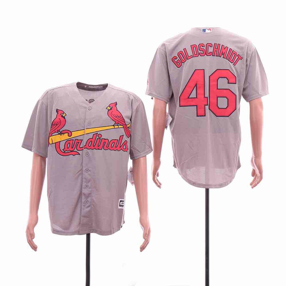 MLB St. Louis Cardinals #46 Goldschmidt Grey Game Jersey