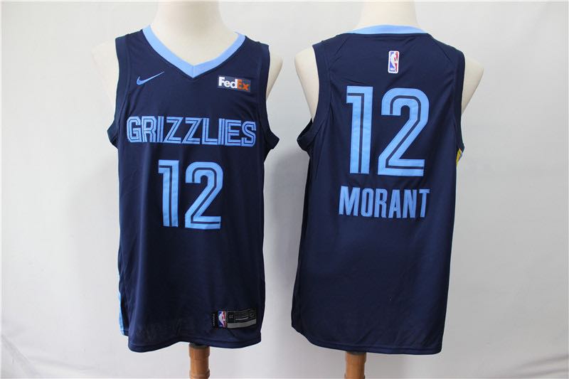 NBA Memphis Grizzlies #12 Morant Blue Nike Jersey