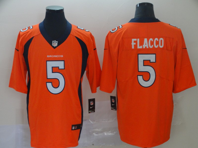 NFL Denver Broncos #5 Flacco Orange Vapor Limited Jersey