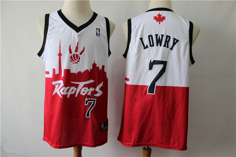 NBA Toronto Raptors #7 Lowry White Red Game Jersey