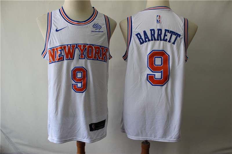 NBA New York Knicks #9 Barrett White Game Jersey
