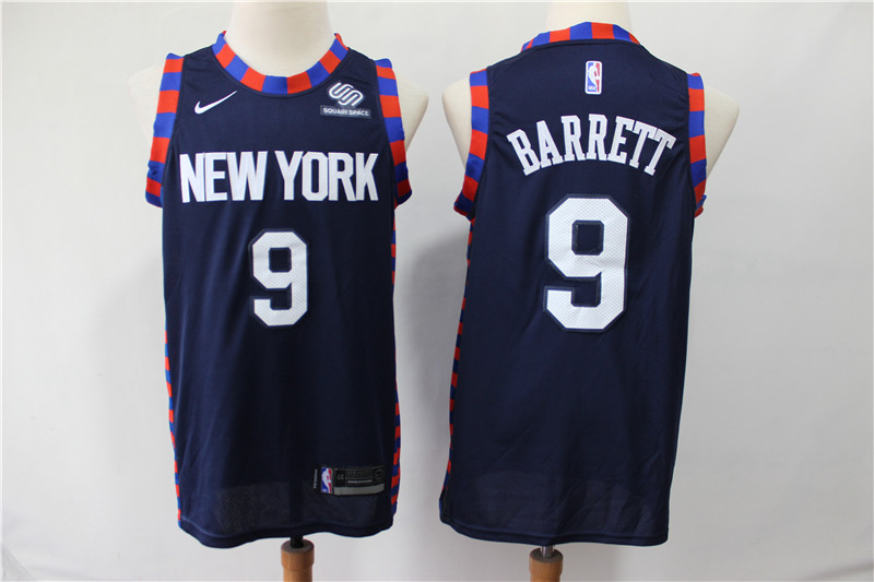 NBA New York Knicks #9 Barrett D.Blue Game Jersey