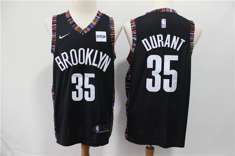 NBA Brooklyn Nets #35 Durant Black  Game Jersey