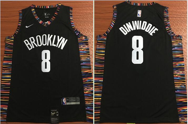 NBA Brooklyn Nets #8 Dinwiddie Black Game Jersey
