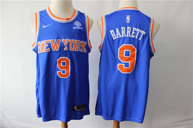 NBA New York Knicks #9 Barrett Blue Game Jersey